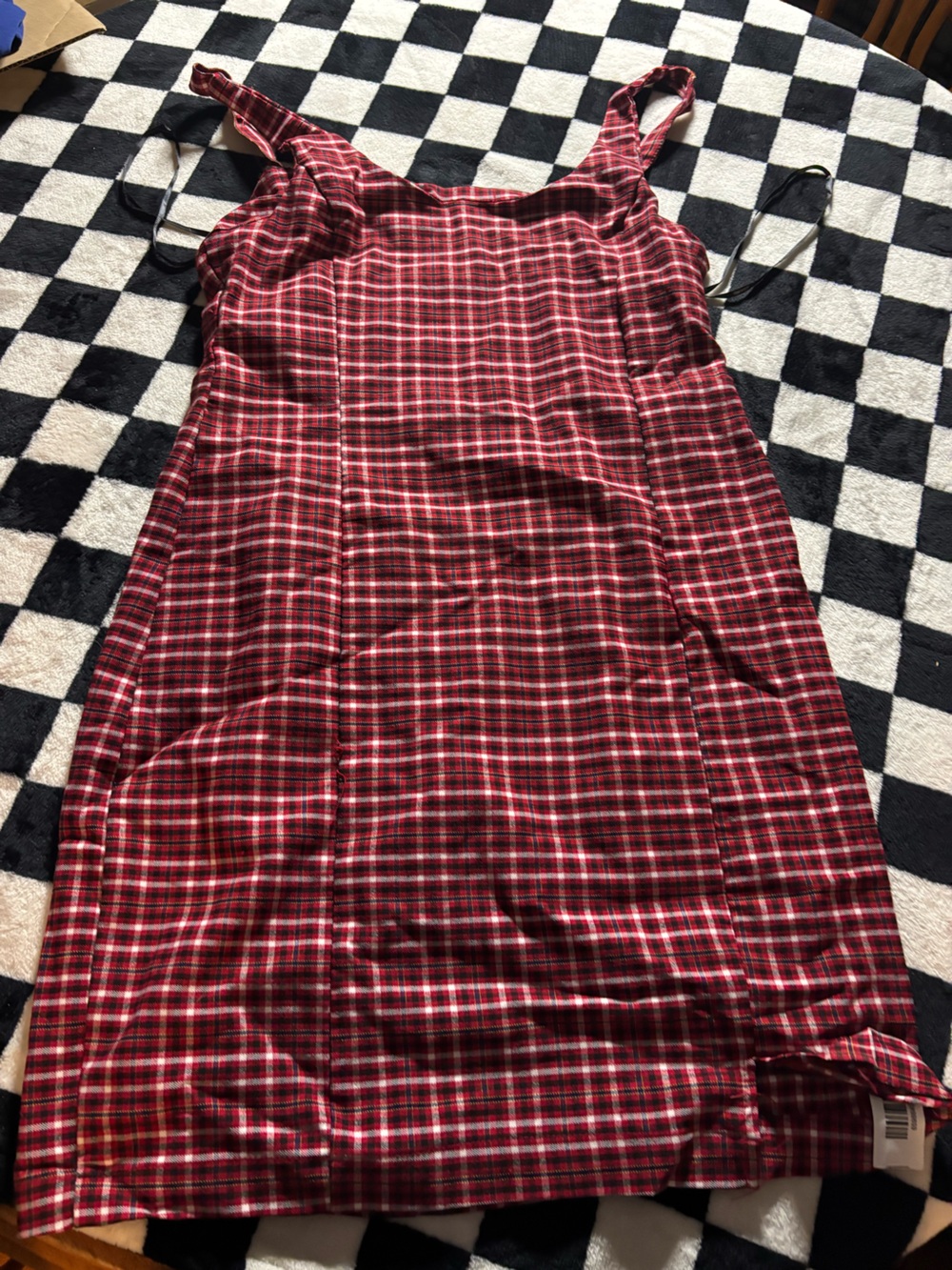 Women’s medium Red Plaid Sleeveless Dress